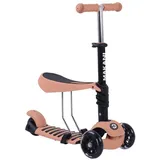 Makani Kinderroller Pastell 3 in 1, Dreirad, LED-Vorderräder, Hinterradbremse beige