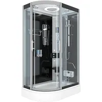 AcquaVapore D60-73T1L Komplettdusche mit Schiebetür 120 x 80 cm Schwarz Sicherheitsglas D60-73T1L-ALL