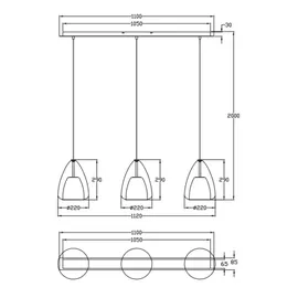 Fabas Luce Britton Pendelleuchte 3-flammig, Amber