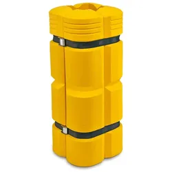 PROREGAL Säulenschutz aus Polyethylen mit 2 Spanngurten | Geeignet für Innen- & Außenbereiche | HxT 110x12,5cm | Schwarz-Gelb