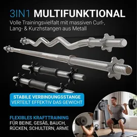 ArtSport 3in1 Hantelset Hantel-Set 60 kg schwarz/silber