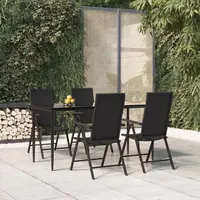 vidaXL Garten-Essgruppe 5-tlg. Schwarz