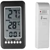 2-in-1 Funk-thermometer Mit Uhr Für Drinnen Und Draußen, Lcd-display, Digitale Temperaturanzeige (°C/°F) Mit Sender