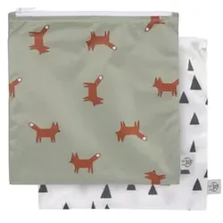 LÄSSIG Aufbewahrungsbeutel wiederverwendbar, Little Forest Fox, 2 Stück