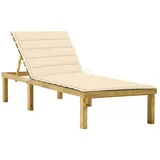 vidaXL Sonnenliege mit Creme Auflage Imprägniertes Kiefernholz