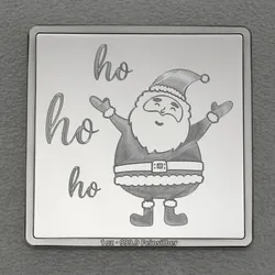 Silberbarren 1oz Weihnachtsmann - Ho Ho Ho Gravurbarren quadratisch
