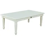 VCM ebuy24 Couchtisch Weiß, Antik Patiniert mit 2 Schubladen.