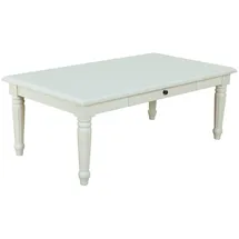 VCM ebuy24 Couchtisch Weiß, Antik Patiniert mit 2 Schubladen.