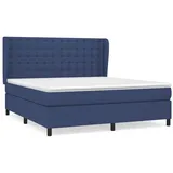 vidaXL Boxspringbett mit Matratze Blau 160x200 cm Stoff1393616