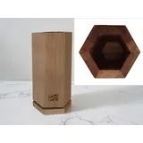MAXARTI - 360° Drehbarer Magnetischer Messerblock Magnetisch Messerhalter aus Eichen holz mit starken Magneten für sichere Aufbewahrung ohne Messer Magnet-Messerhalte (Sechseckig Eiche)