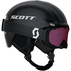 Scott Keeper 2 Skihelm + Witty Kinder Skibrille Set mineral black/white - 53-56cm
