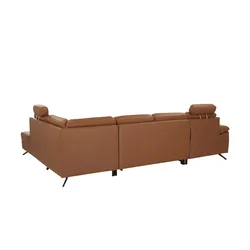 meinSofa Wohnlandschaft mit Sitz- und Rückenbezug aus Leder Kathi , braun , Maße (cm): B: 309 H: 86 T: 235