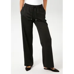 Schlupfhose, mit trendigem Streifen entlang der Seitennähte, Gr. 48 - N-Gr, schwarz-weiß, , 14405555-48 N-Gr