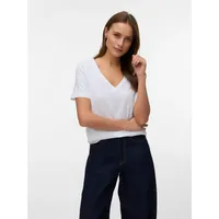 Vero Moda Vmpaulina SS V-Neck T-Shirt Weiß S