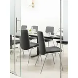 Polsterstuhl STRESSLESS "Laurel", grau (rock paloma, chrom matt), B:57cm H:92cm T:59cm, Leder PALOMA: PALOMA ist ein durchgefärbtes Semianilin-Möbelleder mit natürlicher Narbung., Stühle, Polsterstuhl, Low Back, Größe L, mit Beinen aus Stahl in Chrom matt