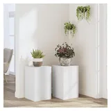 vidaXL Pflanzenständer 2 Stk. 30 x 30 x 50 cm Weiß