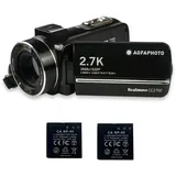 AgfaPhoto Realimove CC2700 Camcorder - 2.7K Video, 24MP Fotos, 3.0'' IPS Touchscreen, 18X Digitalzoom, LED Licht, Fernbedienung, 2X Lithium Batterie