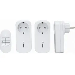 Kopp 292204018 Funk-Set: 1x Fernbedienung, 3x Adapter, inkl. Batterie, Reichweite: ca. 25 m, max. 1.000W - 4 Stück