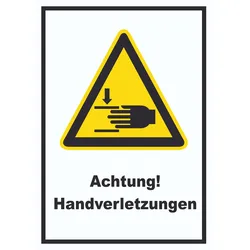 Achtung Handverletzungen A2 (420x594mm) Schild