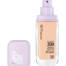 Maybelline New York 30H Lumi Matte Foundation, Langanhaltend ultra-frischer Look mit mattem Finish, Aufbaubare & lichtreflektierende Foundation, Farbe: 96 Sehr Hell-Hell, Neutral, Superstay