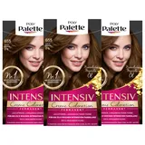 SCHWARZKOPF POLY PALETTE Intensiv Creme Coloration, Haarfarbe 655/5-5 Goldbraun, 3er Pack (3 x 128 ml)