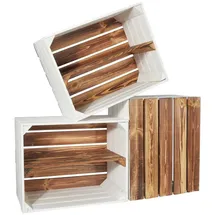 CHICCIE Holzkiste 50 x 40 x 30 cm 3-tlg. weiß