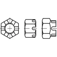 Industrial Quality Supplies DIN 935-1 Kronenmutter, hohe Form, 6