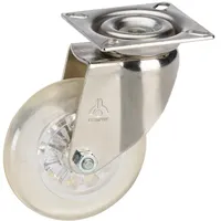 Dörner + Helmer Lenkrolle mit Platte 50 x 20 mm, Tragkr. 40 kg Möbelrollen