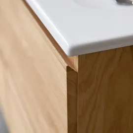 Tikamoon Waschtischkombination Nova aus Eichenholz und Keramik 120 cm