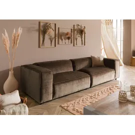 MASSIVMOEBEL24.DE Sofa 3-Sitzer 286x103x69 Cord taupe VALENCIA