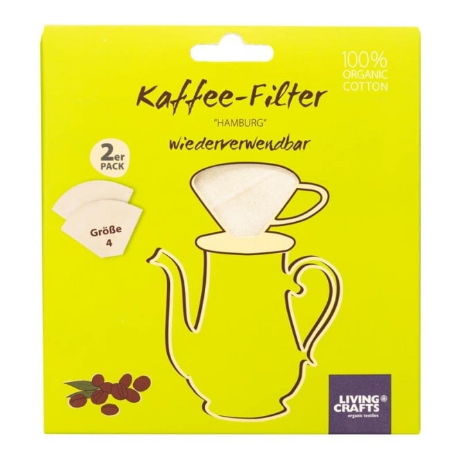 Living Crafts Kaffeefilter aus Baumwolle Gr.4 (2St)