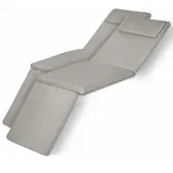 Beautissu 2er Set Luxus Deckchair Auflage LoftLux DC, 175x45x5cm, Hellgrau - Hellgrau