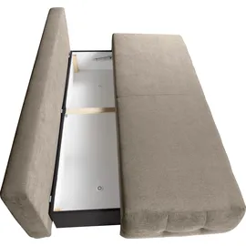 werk2 Schlafsofa WERK2 "Indigo Bettsofa mit Bettkasten, Breite 205cm, hochwertige Verarbeitung", grau (taupe), B:205cm H:90cm T:95cm, 100% Polyester, Sofas, Schlafsofa, 2-Sitzer Sofa und Schlafcouch mit Federkern & Bettkasten