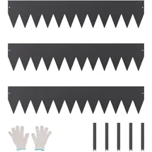 Vevor Rasenkante 1016 x 203 x 1,5 mm 3 Stück schwarz