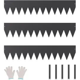 Vevor Rasenkante 1016 x 203 x 1,5 mm 3 Stück schwarz