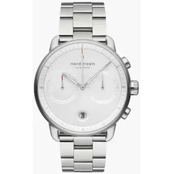 NORDGREEN - PIONEER - weißes zifferblatt - 3 link steel / 42 MM