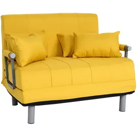 Mendler Schlafsessel HWC-K29, Klappsessel Schlafsofa Gästebett Relaxsessel, Liegefläche 186x97cm Stoff (270g/m2) gelb