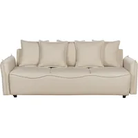 Beliani 3-Sitzer Schlafsofa beige mit Stauraum KRAMA