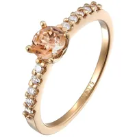 Elli DIAMONDS Verlobungsring Morganit Diamanten Diamantschliff (0.04 ct) 375 Gelbgold Ringe Damen