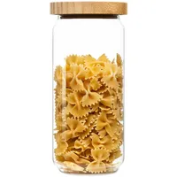 Klarstein Stapelglas mit Bambusdeckel 1000 ml stapelbar luftdicht -