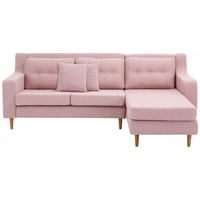 Ecksofa HOME AFFAIRE "Virginia" Sofas Gr. B/H/T: 223 cm x 84 cm x 170 cm, Struktur fein, Recamiere rechts, rosa (rosé) Ecksofas