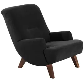 58 aufm Kessel Cocktailsessel Kajsa Velourstoff 58 x 0 x 0 cm Schwarz mit Relax-Funktion