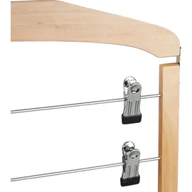 Relaxdays Rockbügel 3er Set, Hosenbügel Holz, 360° drehbarer Haken, Kleiderbügel rutschfest, HBT: 45,5x39x2,5 cm, natur