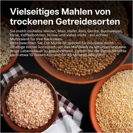 MMobiel Getreidemühlen-Aufsatz 12 Mahlgrade beige/weiß