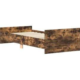 vidaXL Bettgestell ohne Matratze Räuchereiche 100x200 cm Holzwerkstoff