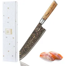 Zayiko Kiritsuke Schwarz, Metall, Echtholz,Ahorn, 35 cm, Kochen, Küchenmesser Kochmesser