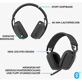 Logitech Zone Vibe Wireless - B2B 100 Over-Ear Headset Graphite