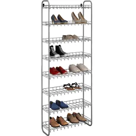 Metaltex Schuhregal 64 x 165 x 23 cm 8 Etagen silber