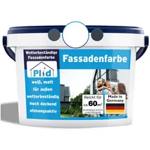 Plid Fassadenfarbe Fassadenfarbe Aussenfarbe Fassadenwetterschutz Anstreichset, Schnelltrocknend weiß