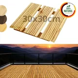 Floranica Holzfliese 1 Stk. 30 x 30 cm Natur Terrassenfliese Lärchenholz Balkonfliesen Trittplatten